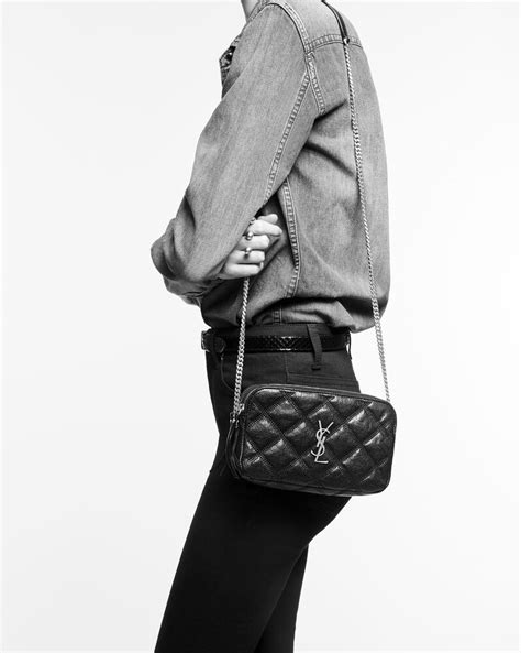 ysl becky double zip|SAINT LAURENT Grained Lambskin Quilted Mini Becky Double .